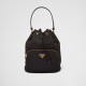 Prada Duet Re-Nylon Bucket Bag Black 1BH038