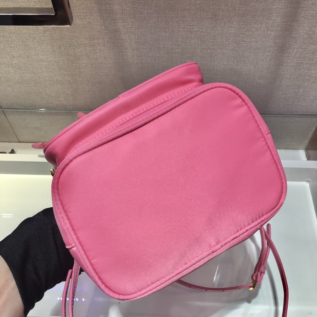 Prada Duet Re-Nylon Bucket Bag Pink 1BH038