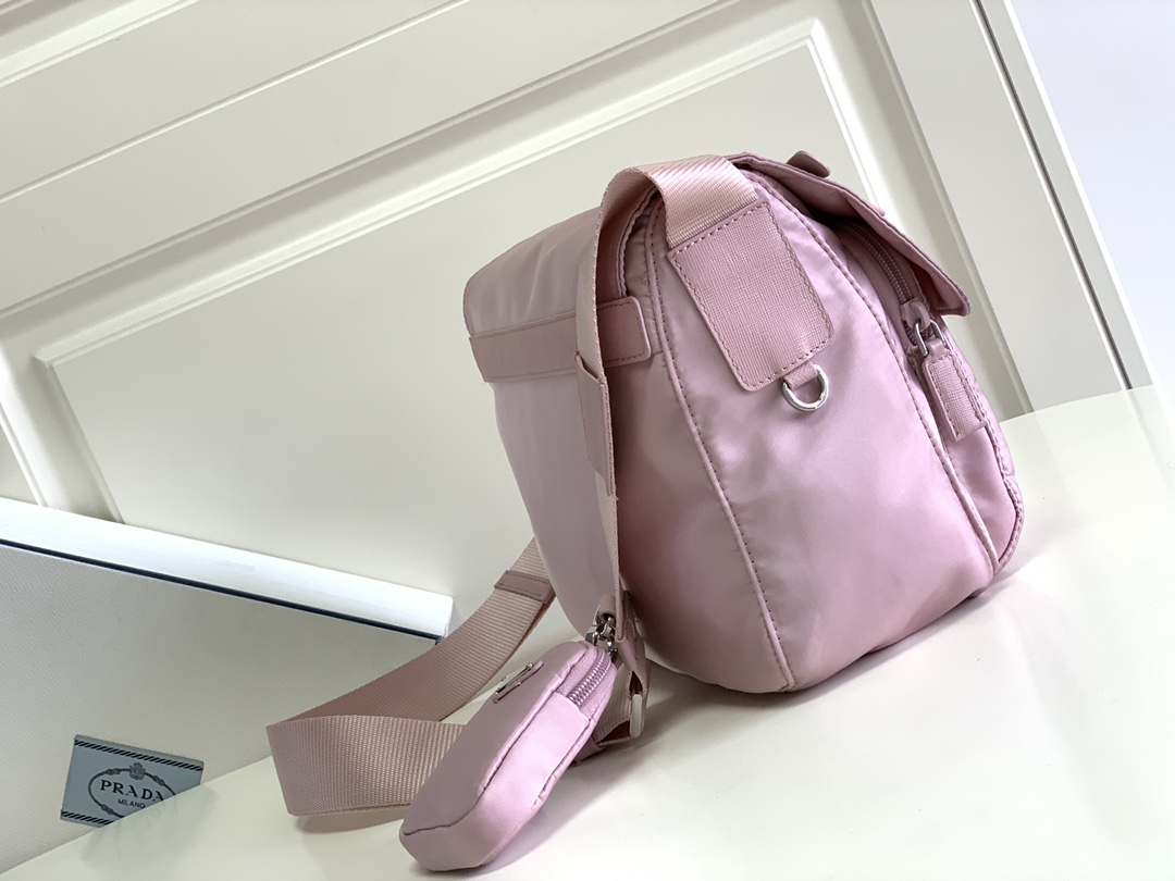 Prada Re-Nylon Shoulder Bag Pink 1BD953