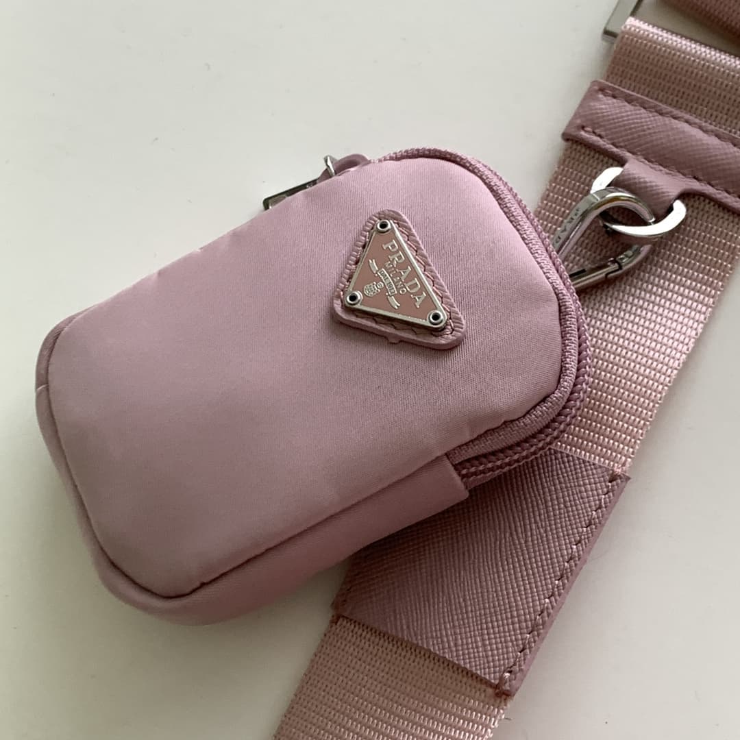 Prada Re-Nylon Shoulder Bag Pink 1BD953