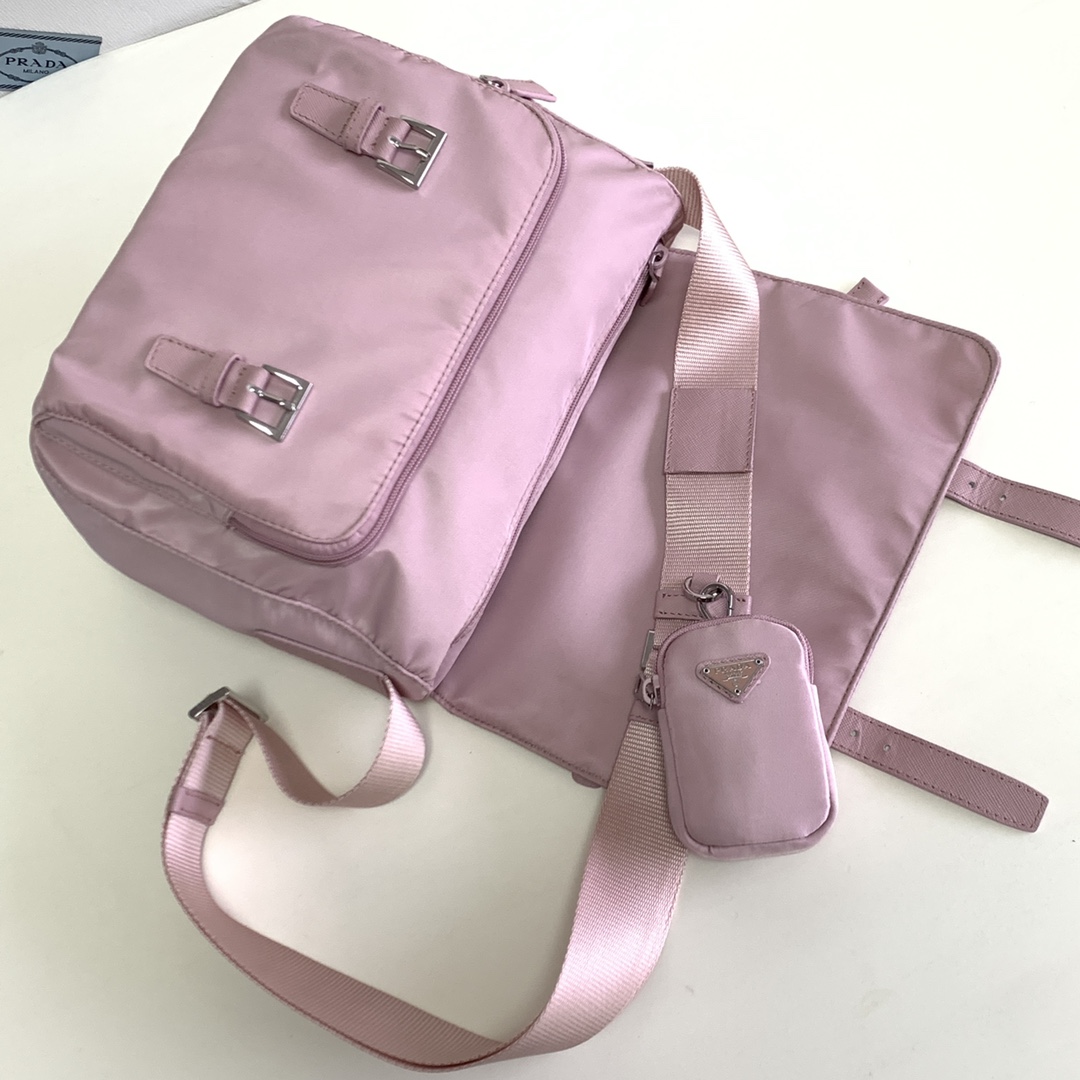 Prada Re-Nylon Shoulder Bag Pink 1BD953