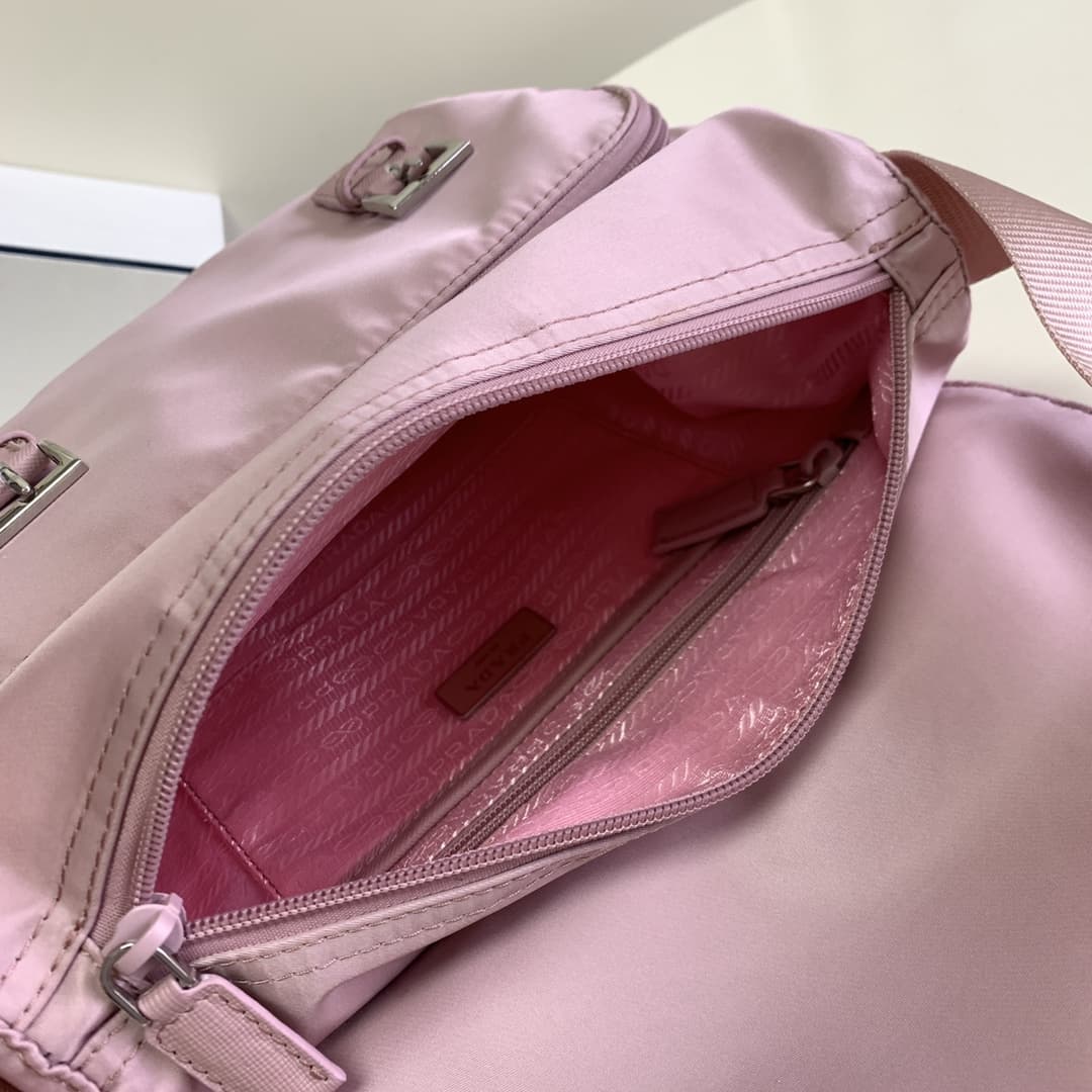 Prada Re-Nylon Shoulder Bag Pink 1BD953