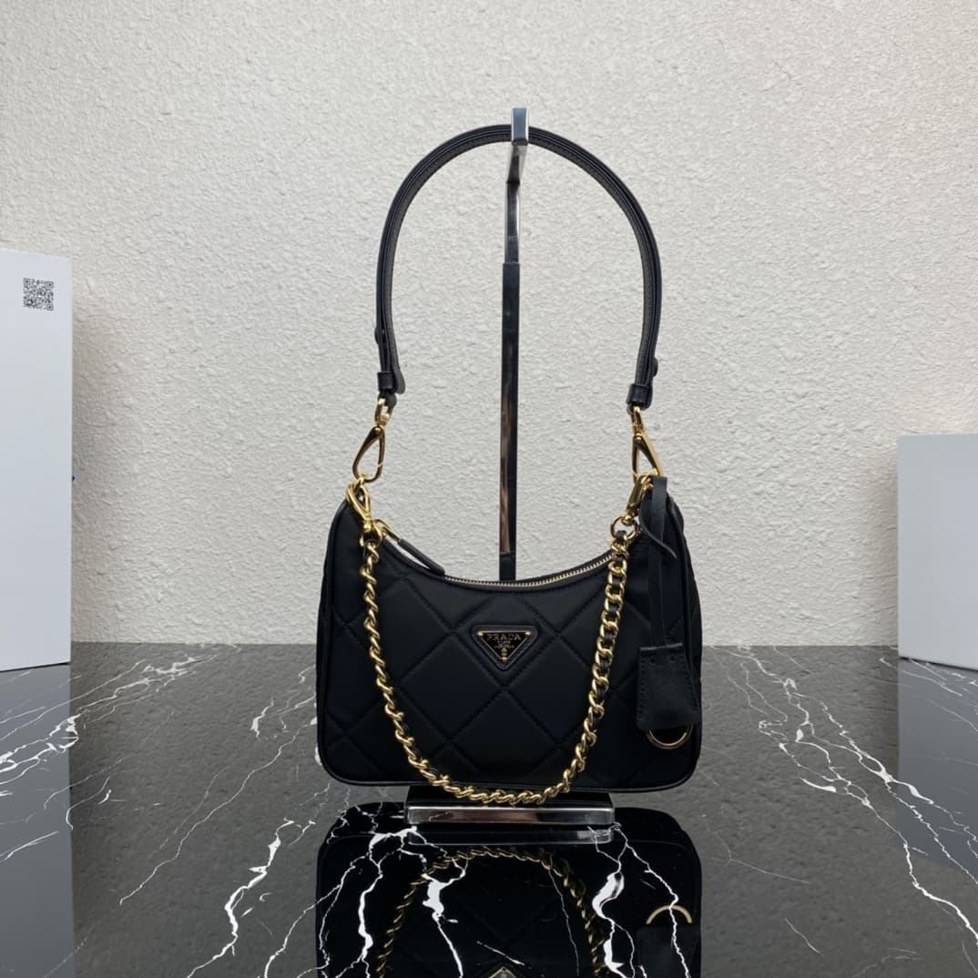 Prada Re-Edition 1995 Chaîne Re-Nylon mini-bag Black1BC204