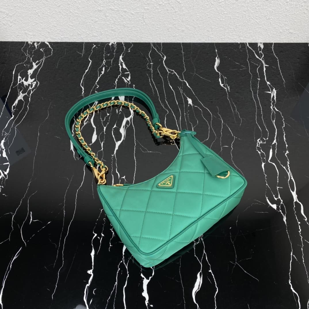 Prada Re-Edition 1995 Chaîne Re-Nylon mini-bag Dark Green 1BC204