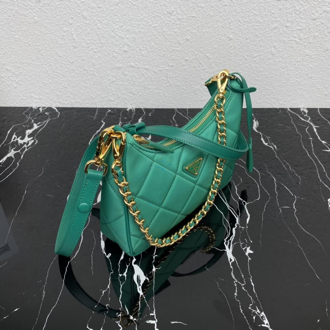 Prada Re-Edition 1995 Chaîne Re-Nylon mini-bag Dark Green 1BC204