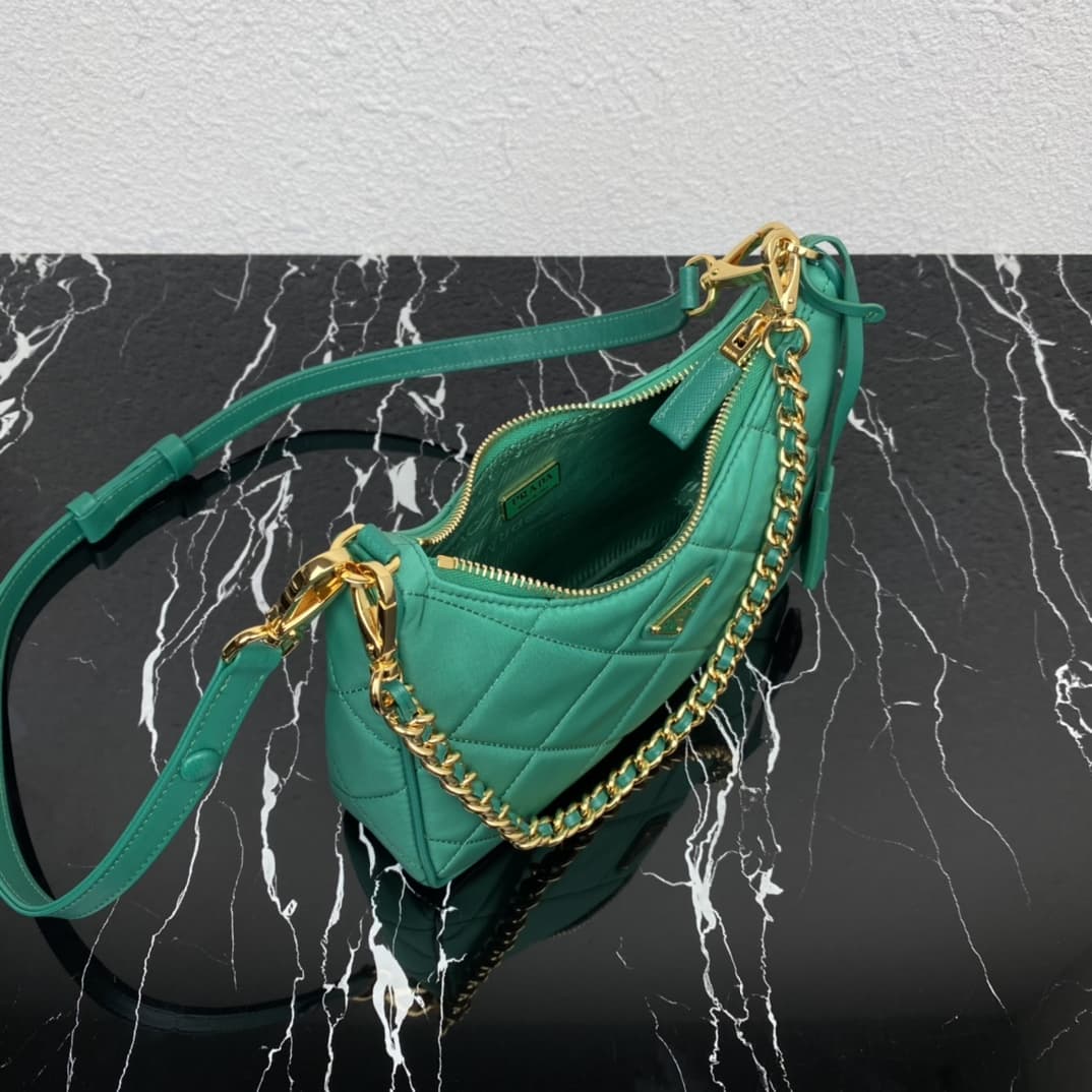 Prada Re-Edition 1995 Chaîne Re-Nylon mini-bag Dark Green 1BC204