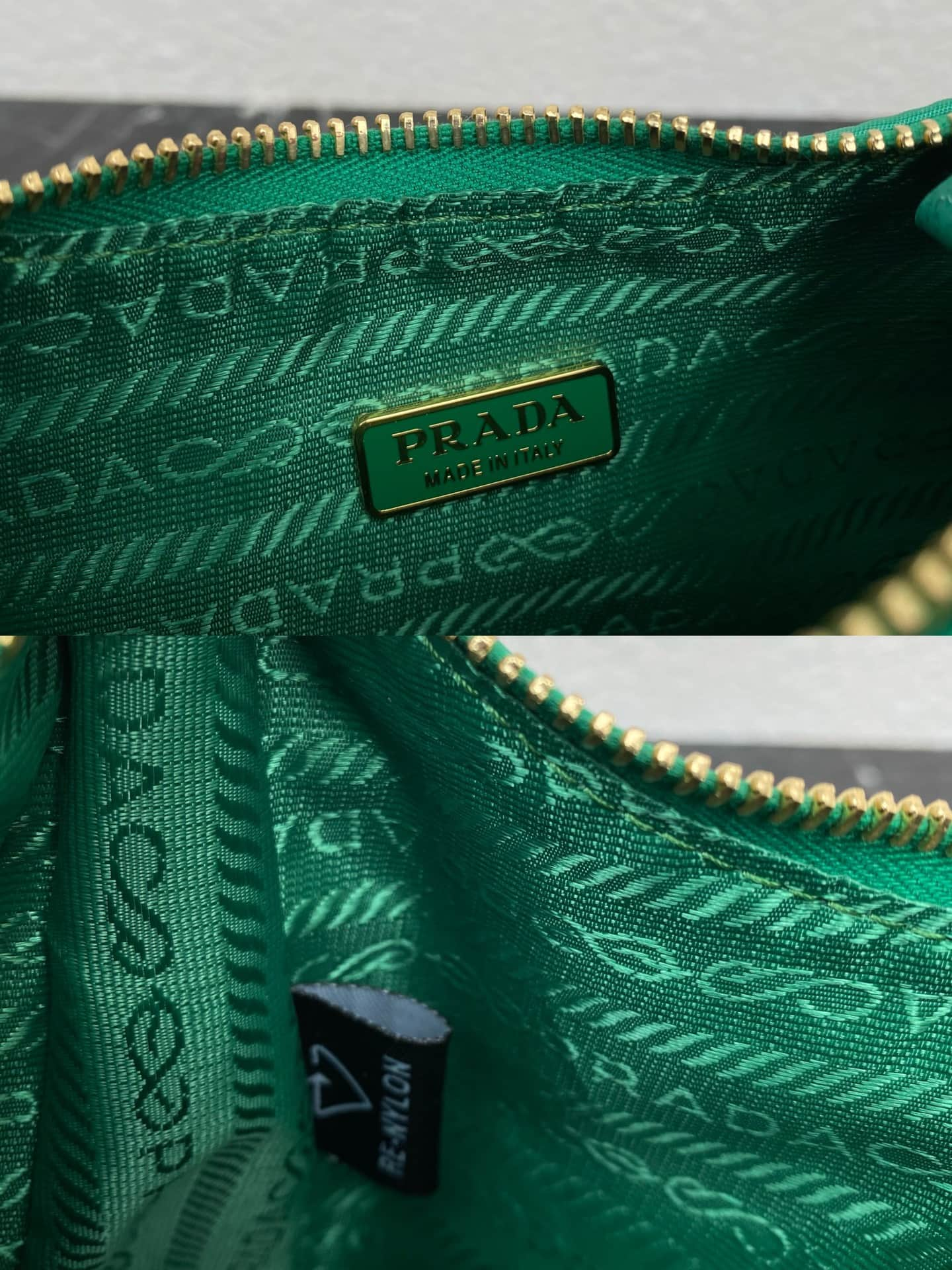 Prada Re-Edition 1995 Chaîne Re-Nylon mini-bag Dark Green 1BC204