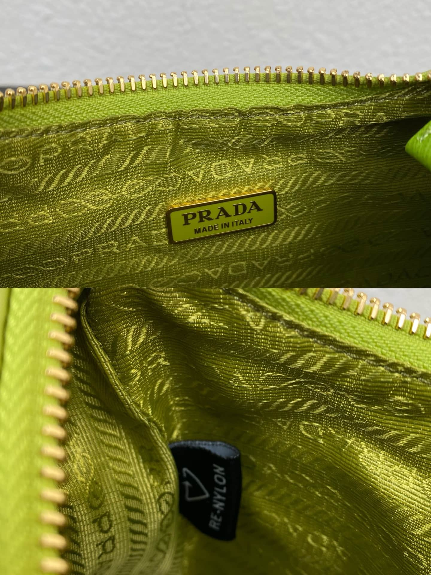 Prada Re-Edition 1995 Chaîne Re-Nylon mini-bag Light Green 1BC204