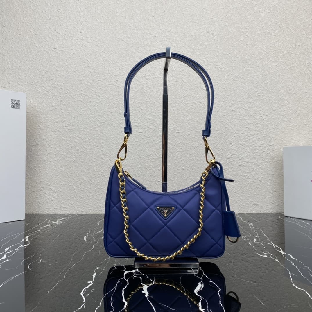 Prada Re-Edition 1995 Chaîne Re-Nylon mini-bag Royal Blue 1BC204