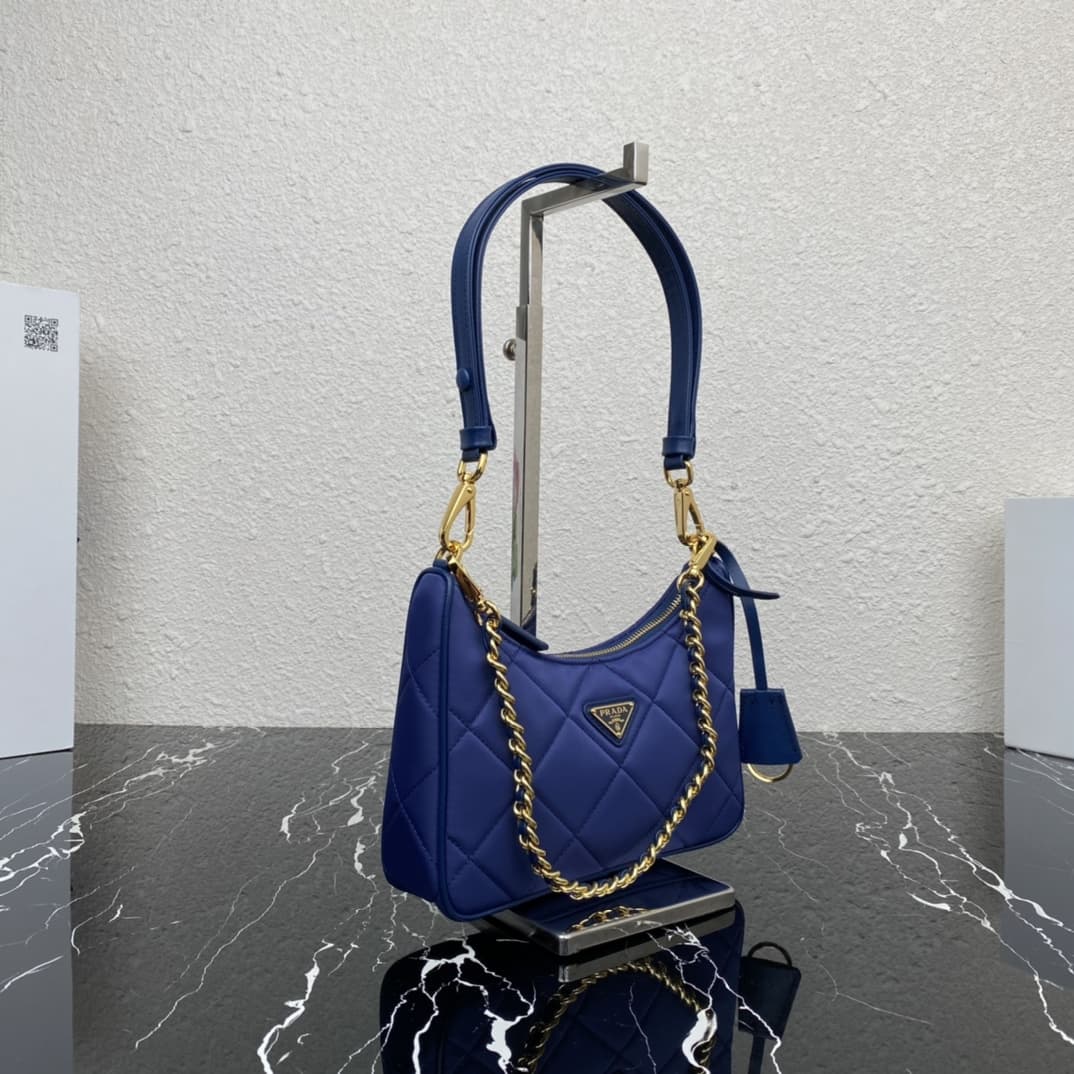 Prada Re-Edition 1995 Chaîne Re-Nylon mini-bag Royal Blue 1BC204