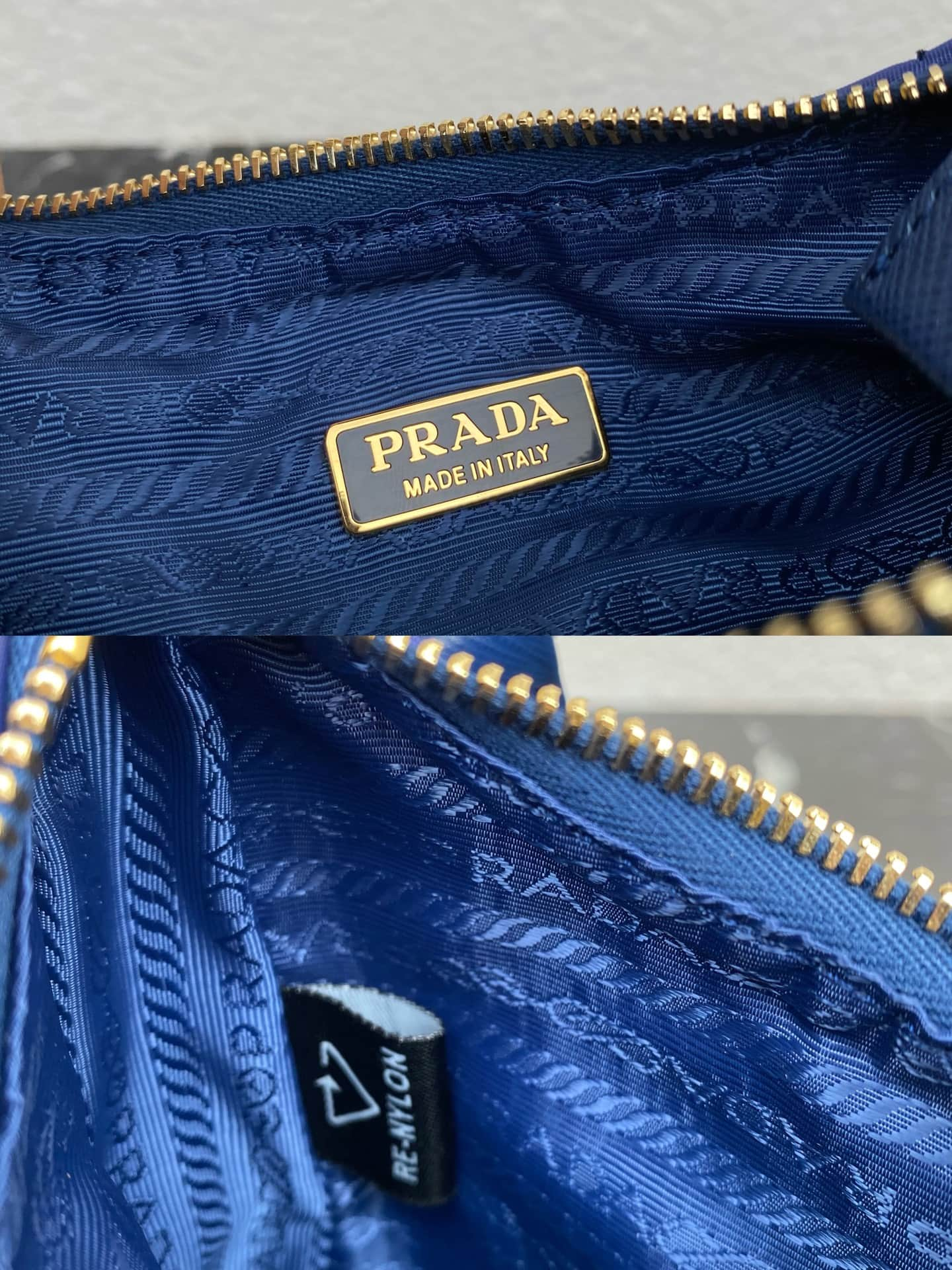 Prada Re-Edition 1995 Chaîne Re-Nylon mini-bag Royal Blue 1BC204