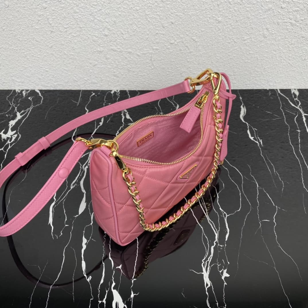 Prada Re-Edition 1995 Chaîne Re-Nylon mini-bag Dark Pink 1BC204