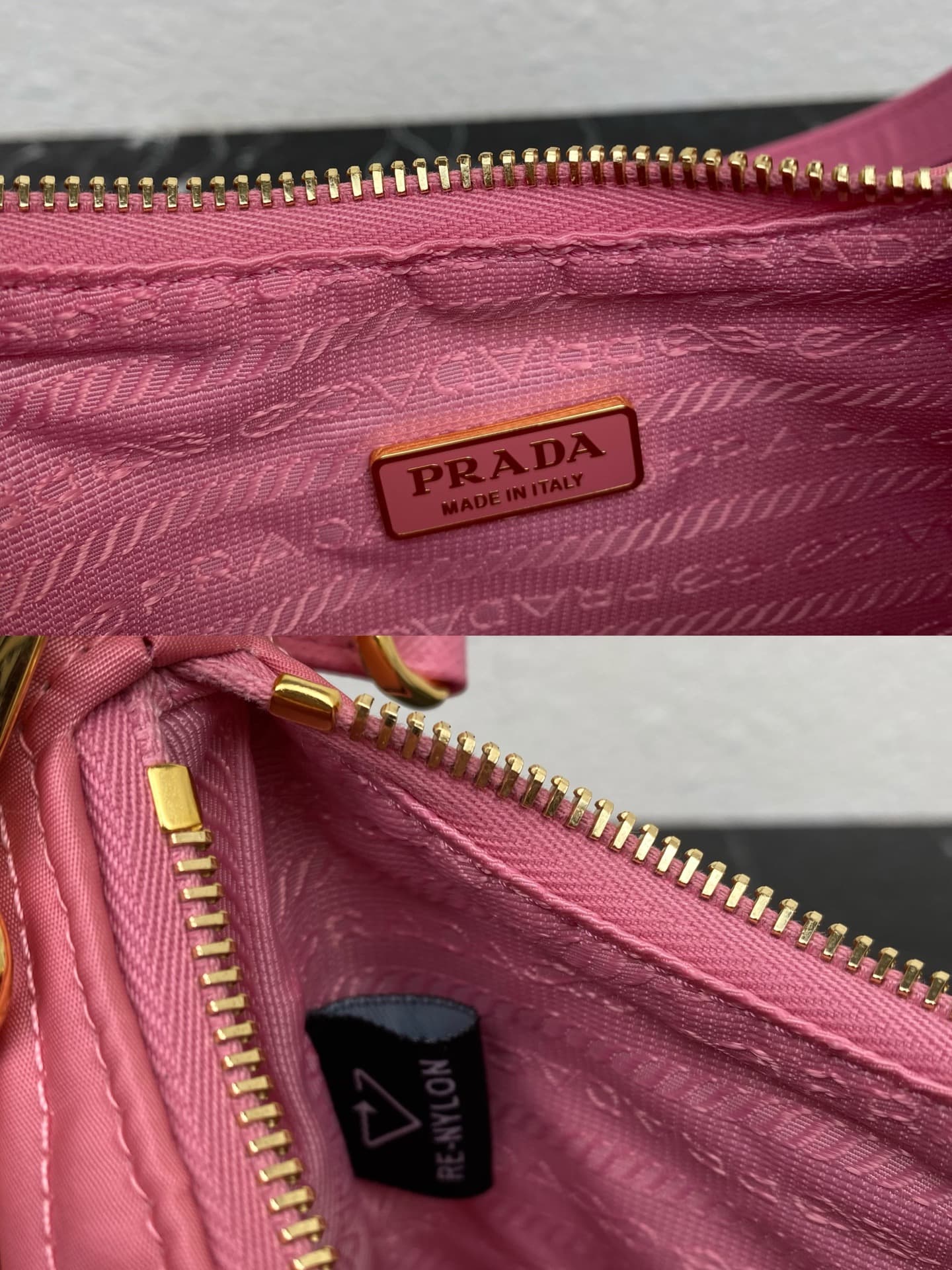 Prada Re-Edition 1995 Chaîne Re-Nylon mini-bag Dark Pink 1BC204