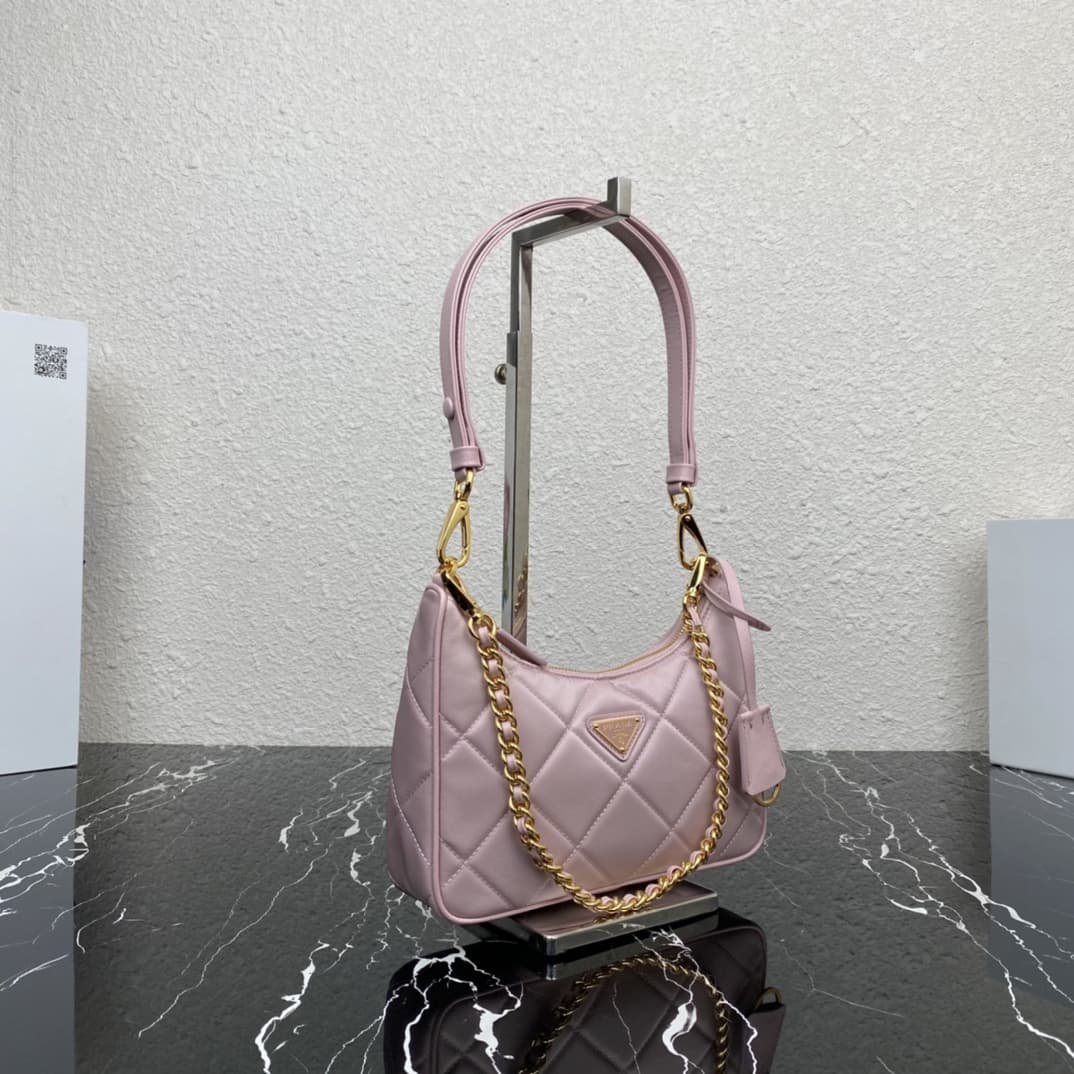 Prada Re-Edition 1995 Chaîne Re-Nylon mini-bag Light Pink 1BC204