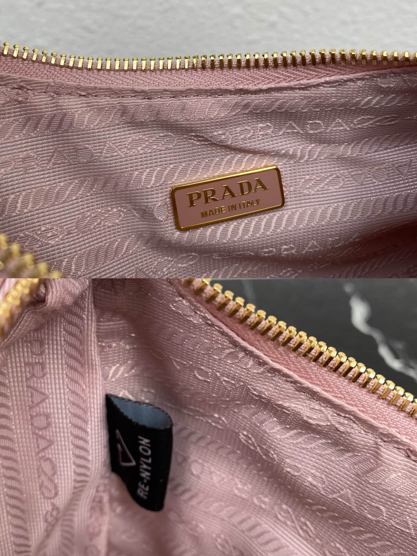 Prada Re-Edition 1995 Chaîne Re-Nylon mini-bag Light Pink 1BC204