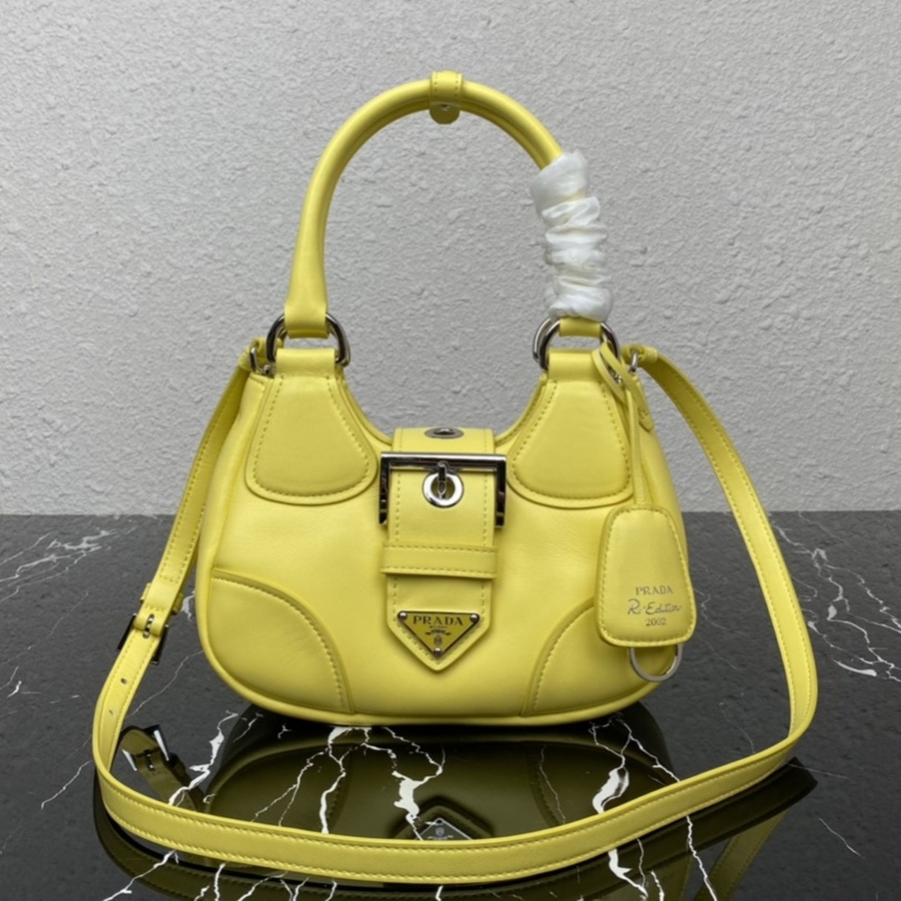 Prada Moon Re-Nylon and leather bag Yellow 1BA381