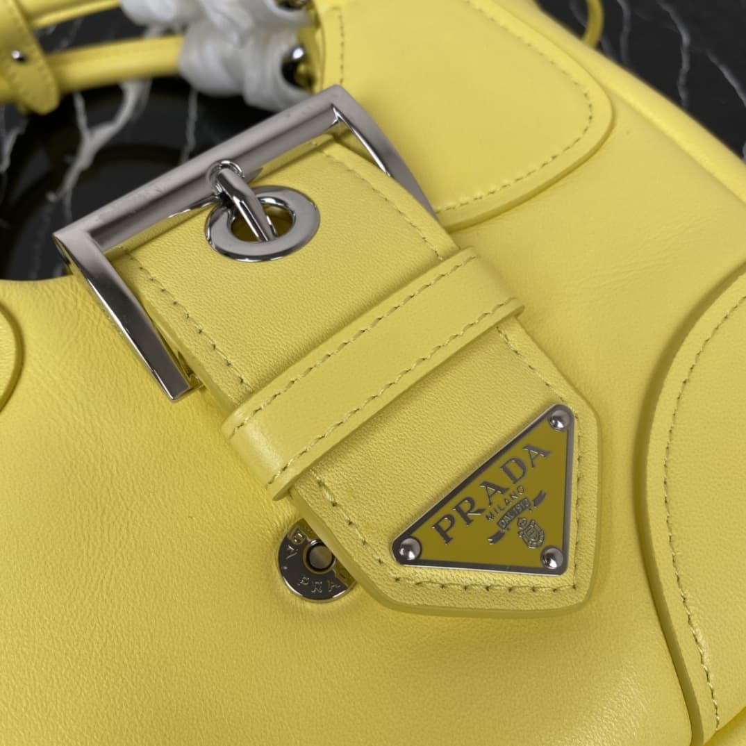 Prada Moon Re-Nylon and leather bag Yellow 1BA381