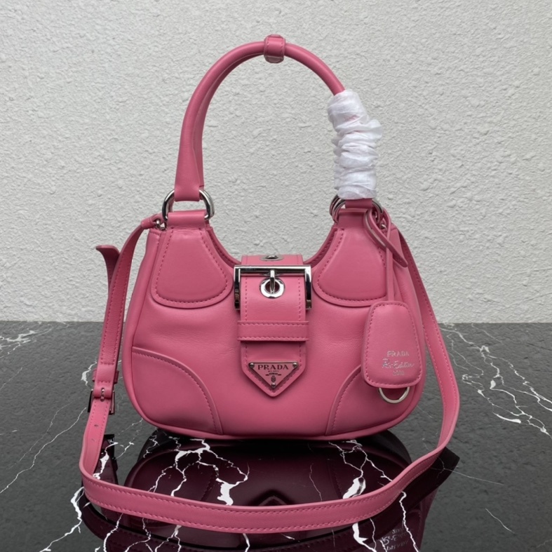 Prada Moon Re-Nylon and leather bag Pink 1BA381