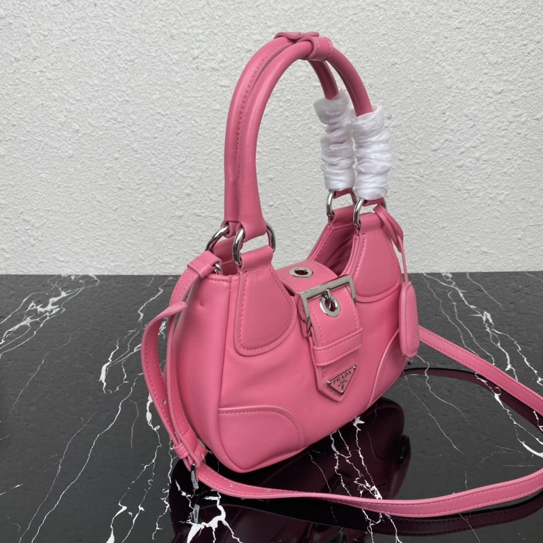 Prada Moon Re-Nylon and leather bag Pink 1BA381