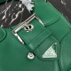 Prada Moon Re-Nylon and leather bag Green 1BA381