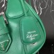 Prada Moon Re-Nylon and leather bag Green 1BA381