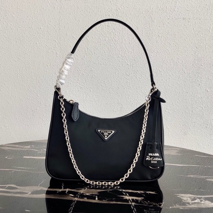 Prada Re-Edition 2005 Re-Nylon and Saffiano mini bag Black 1N204M