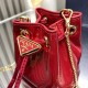 Prada Re-Nylon mini-pouch Patent Leather Red 1NR016