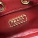 Prada Re-Nylon mini-pouch Patent Leather Red 1NR016