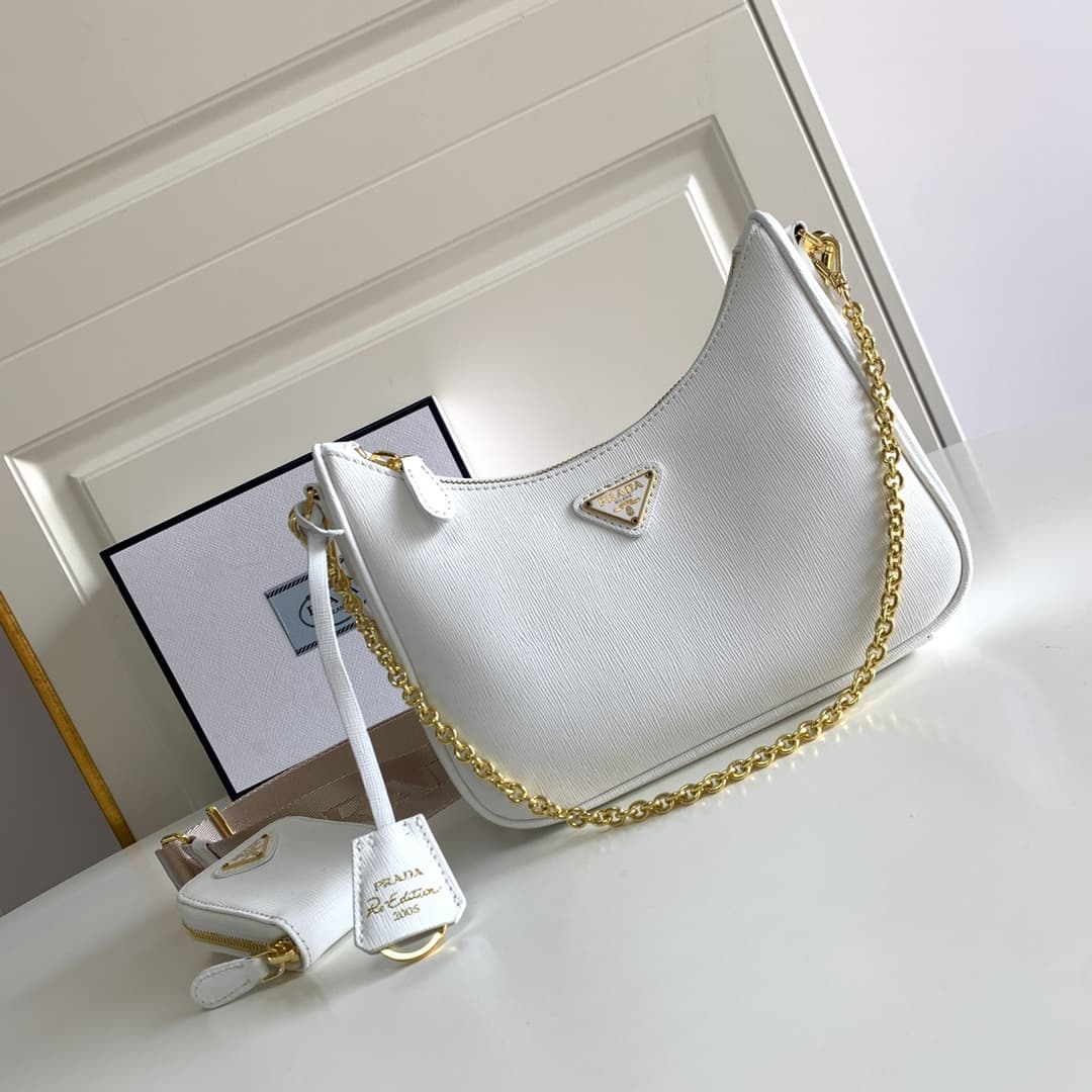 Prada Re-Edition 2005 Saffiano leather bag White 1BH204