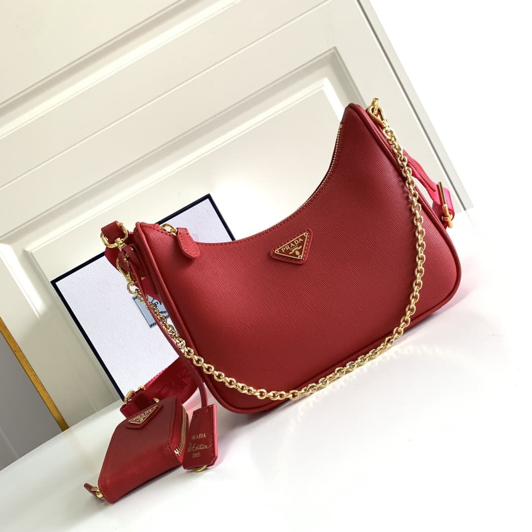 Prada Re-Edition 2005 Saffiano leather bag Red 1BH204