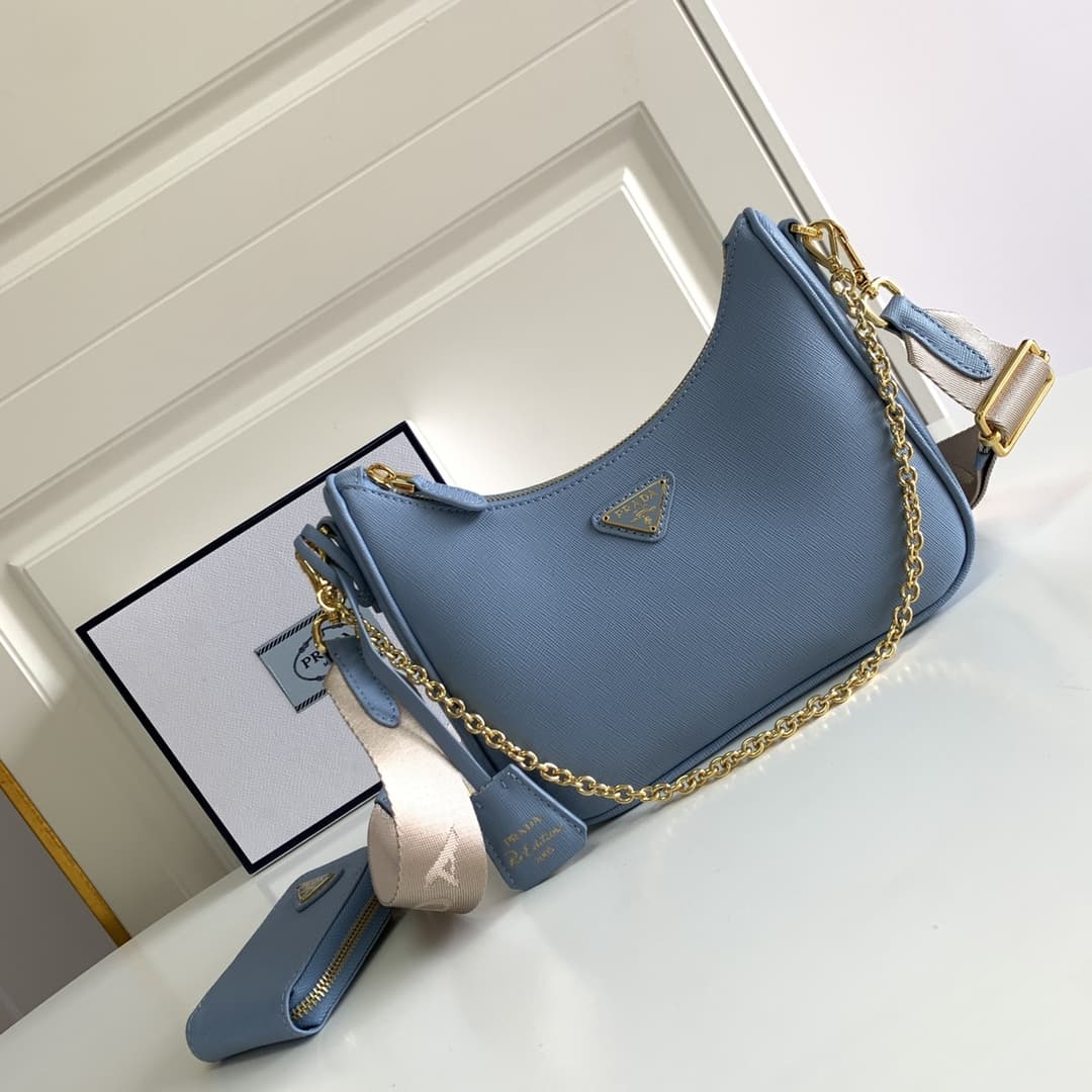 Prada Re-Edition 2005 Saffiano leather bag Blue1BH204