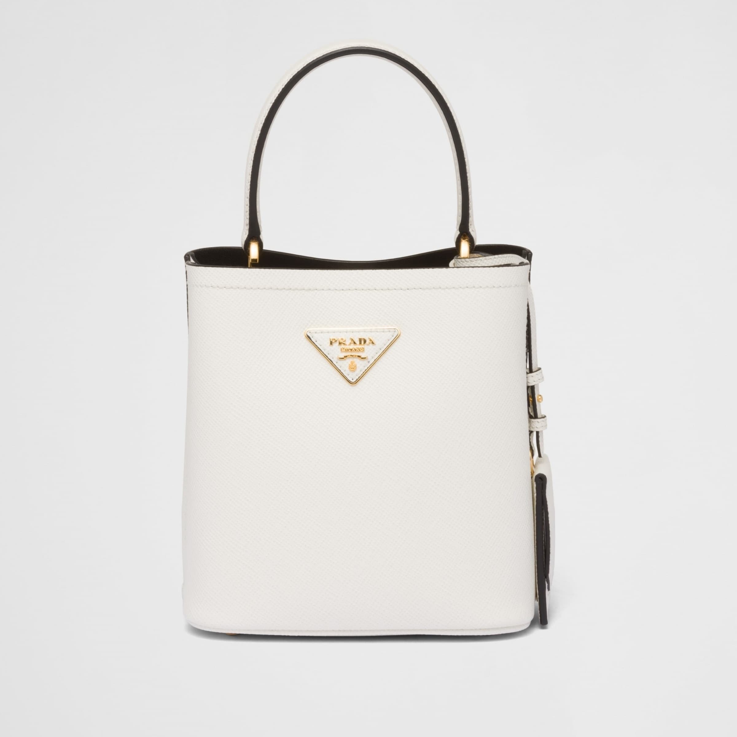 Prada Small Saffiano Leather Prada Panier Bag White 1BA217