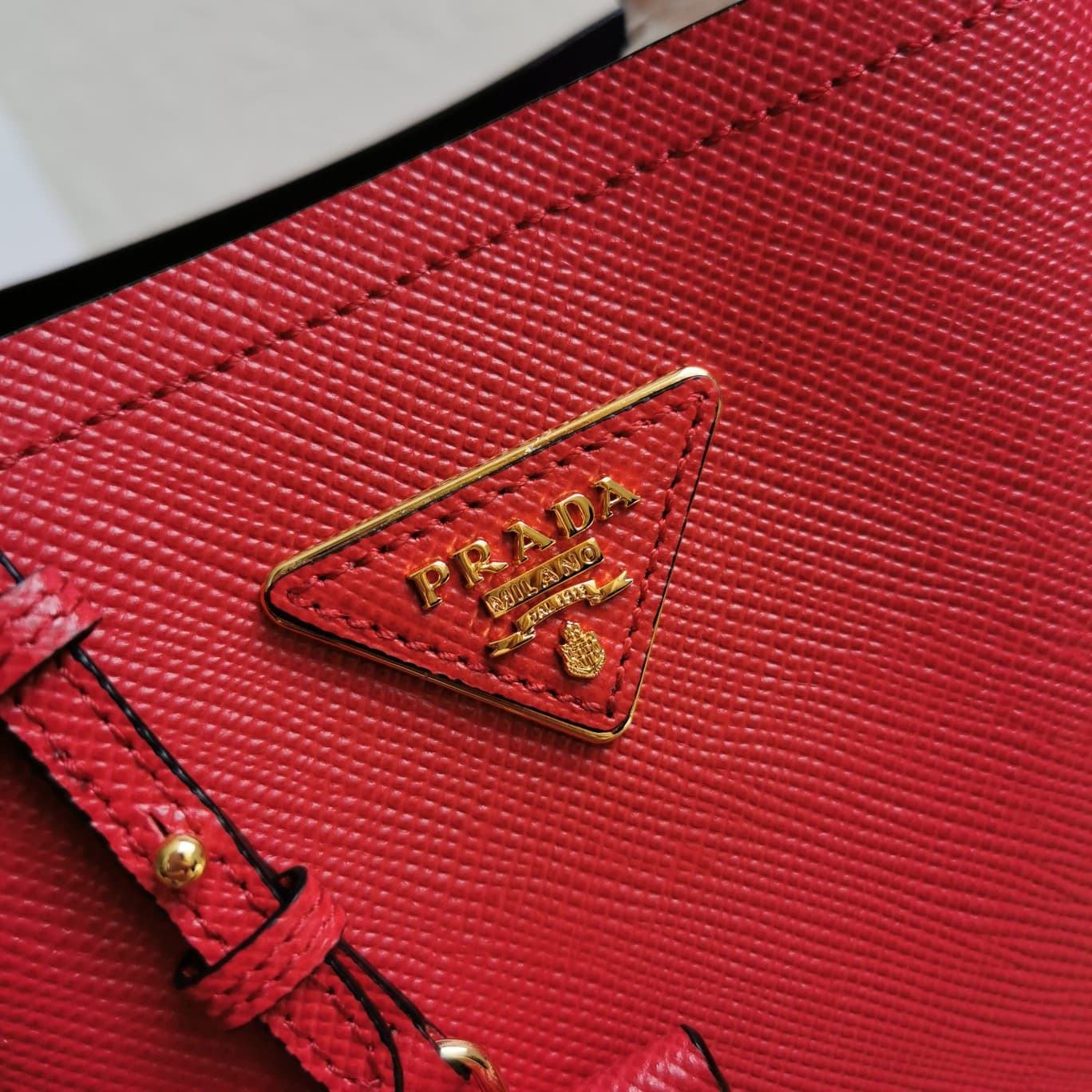 Prada Panier Saffiano leather mini-bag Red 1BA217