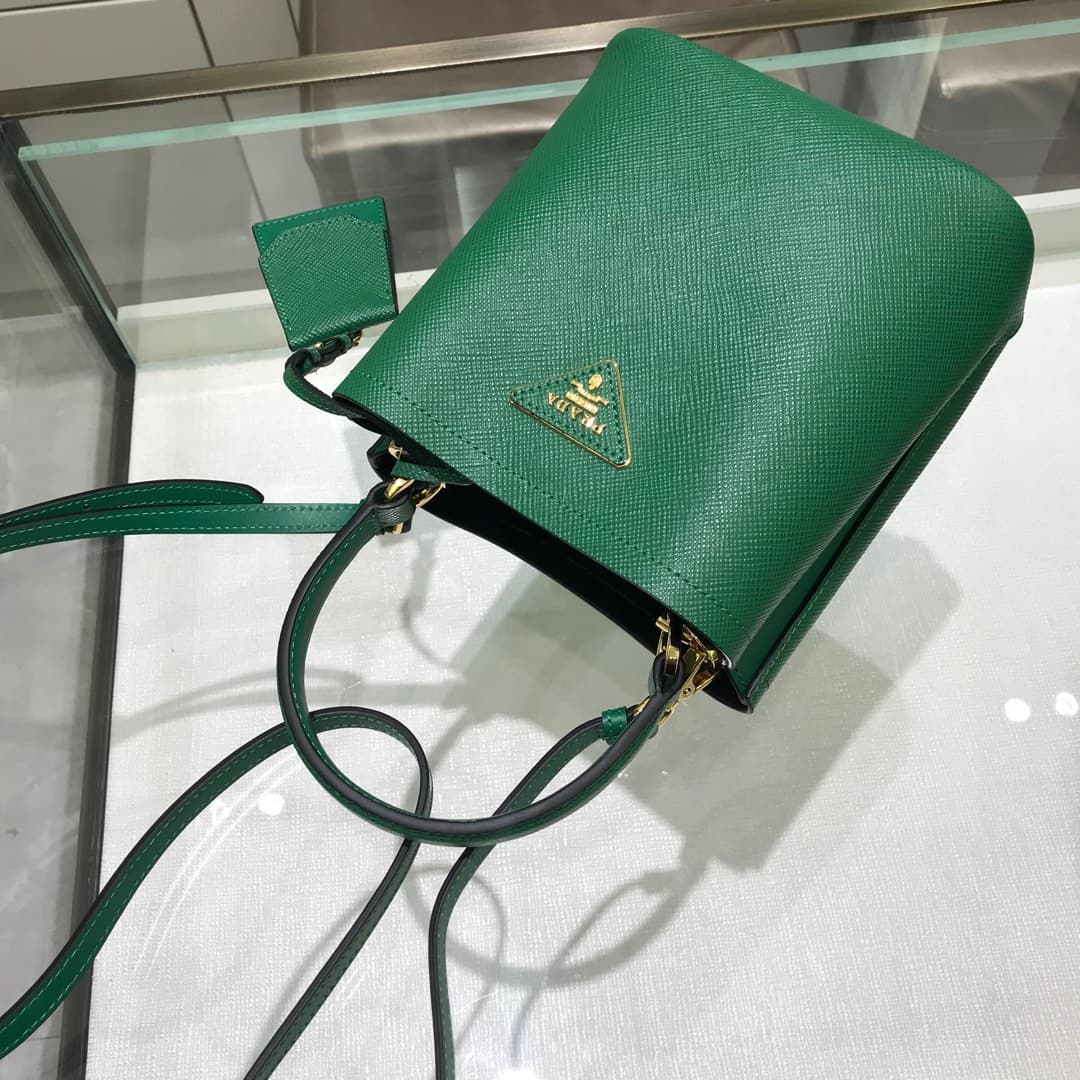 Prada Panier Saffiano leather mini-bag Green 1BA217