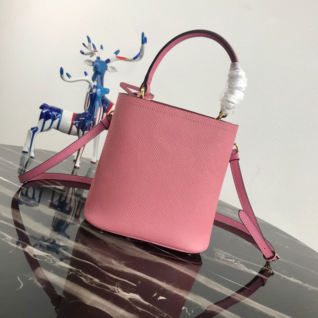 Prada Panier Saffiano leather mini-bag Light Pink 1BA217