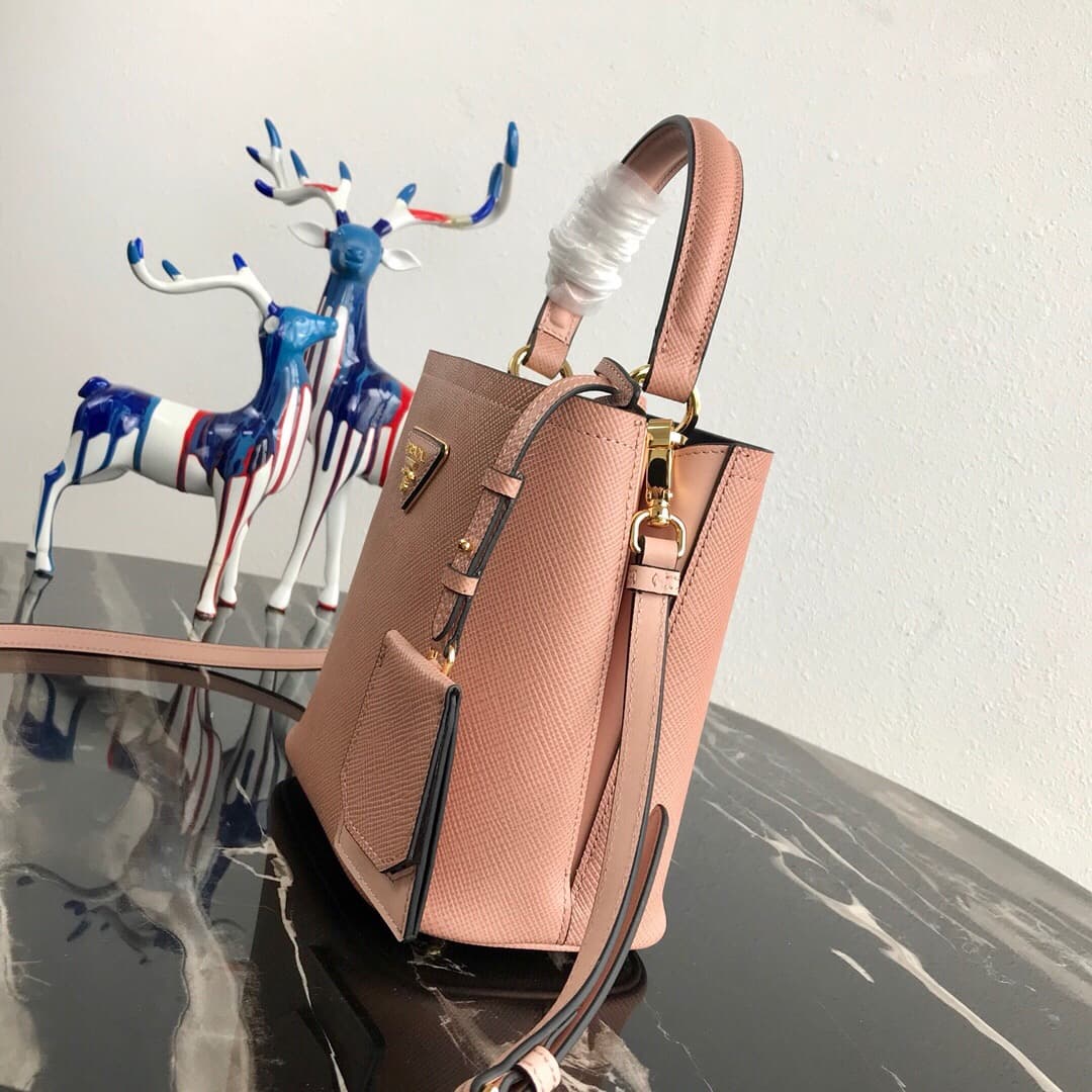 Prada Panier Saffiano leather mini-bag Light Pinkish Beige 1BA217