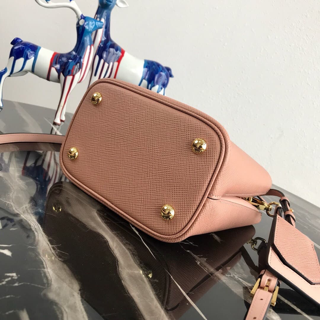 Prada Panier Saffiano leather mini-bag Light Pinkish Beige 1BA217