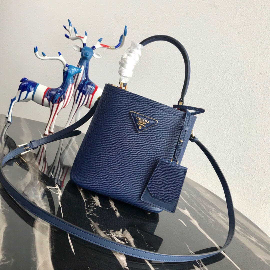 Prada Panier Saffiano leather mini-bag Navy 1BA217