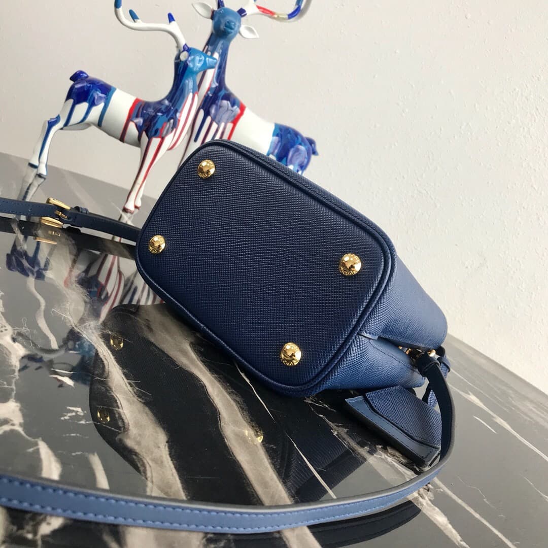 Prada Panier Saffiano leather mini-bag Navy 1BA217