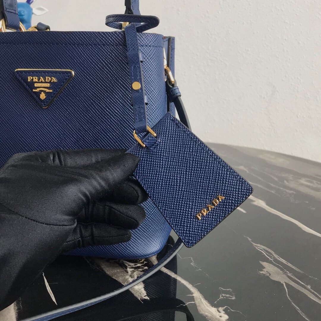 Prada Panier Saffiano leather mini-bag Navy 1BA217