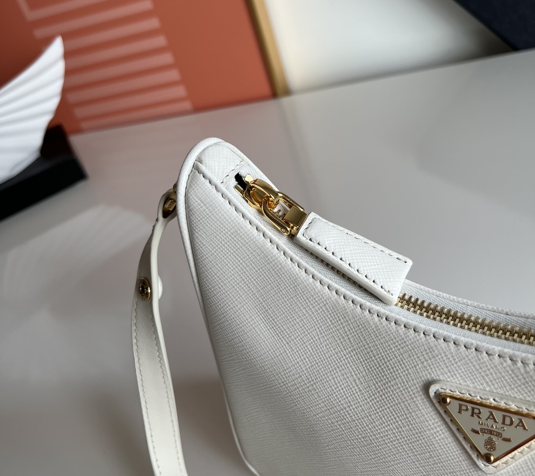 Prada Re-Edition Saffiano leather mini bag White 1BC204