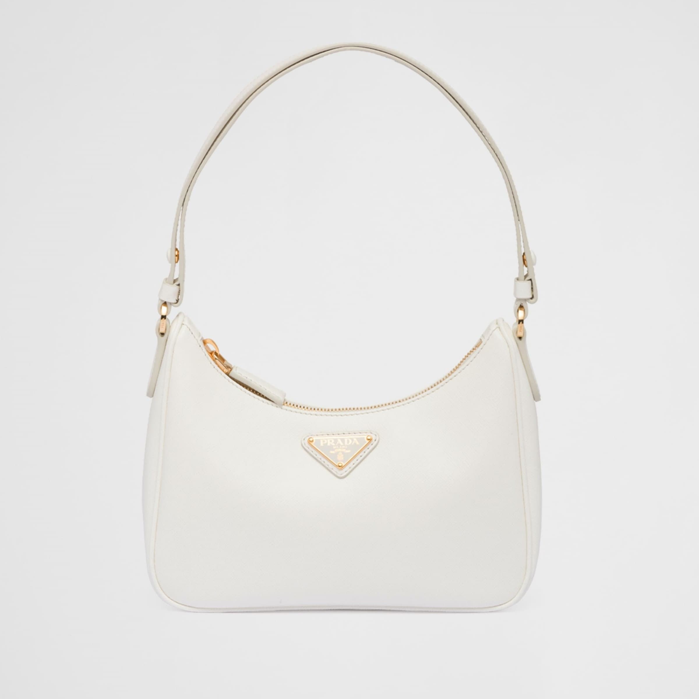 Prada Re-Edition Saffiano leather mini bag White 1BC204