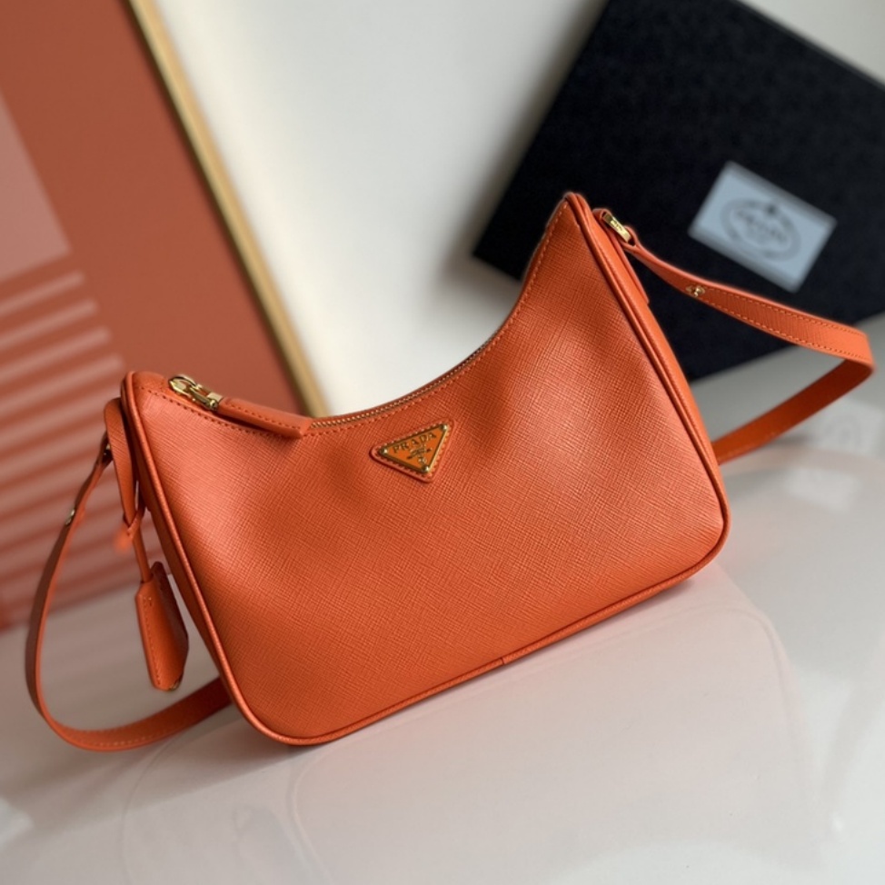 Prada Re-Edition Saffiano leather mini bag Orange 1BC204