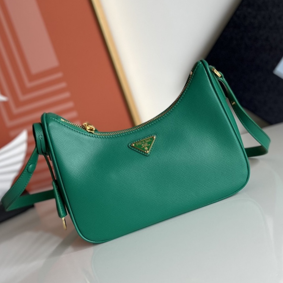 Prada Re-Edition Saffiano leather mini bag Green 1BC204