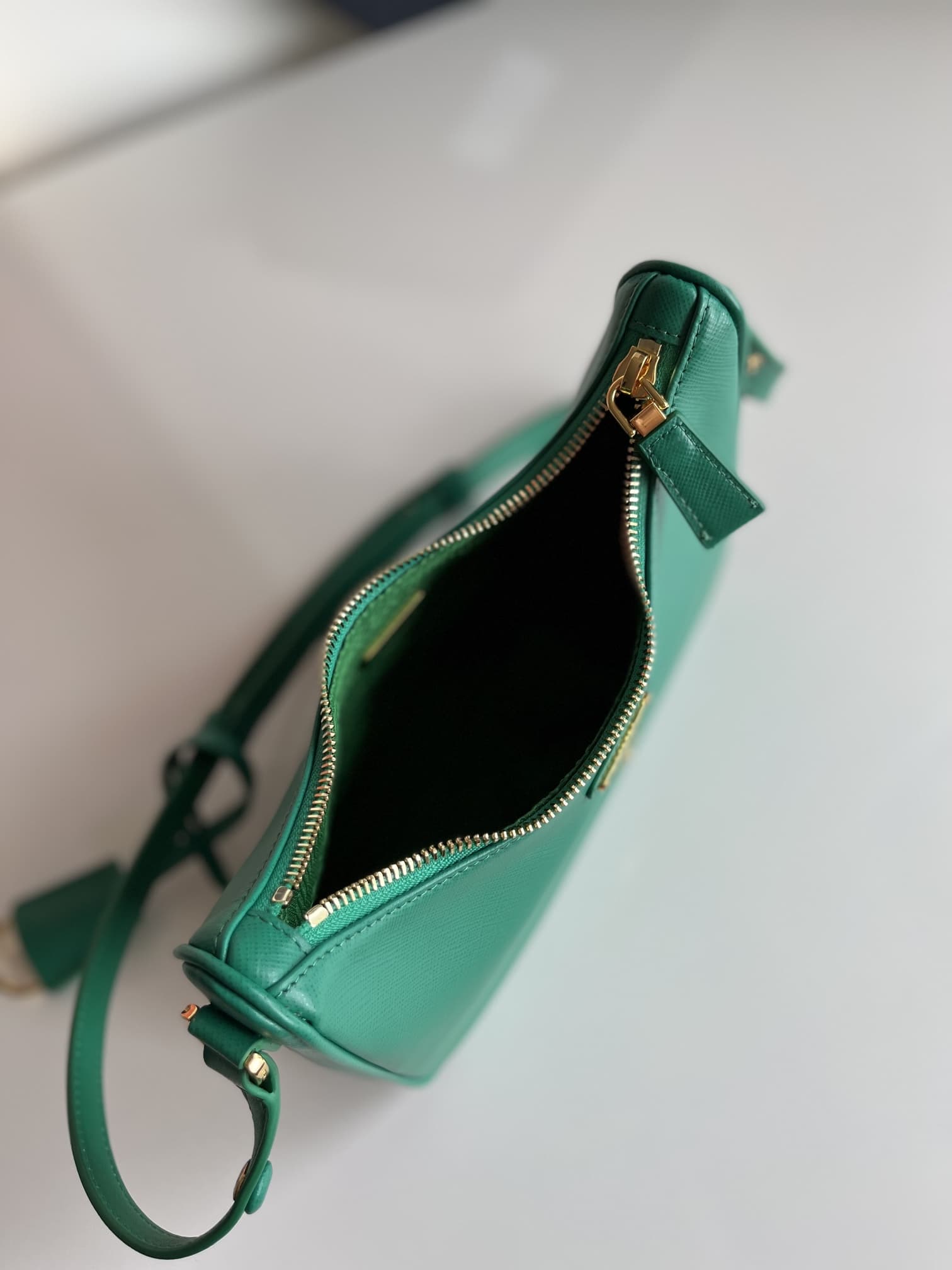 Prada Re-Edition Saffiano leather mini bag Green 1BC204