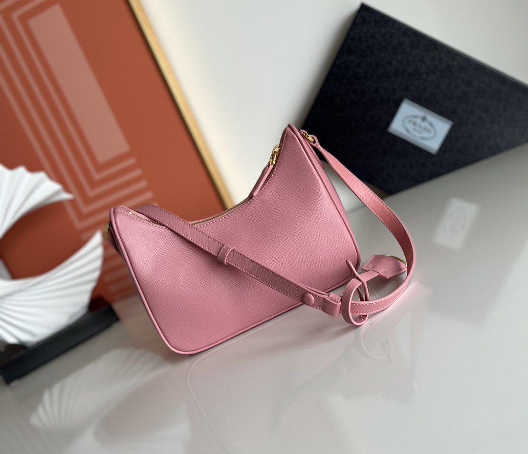 Prada Re-Edition Saffiano leather mini bag Pink 1BC204