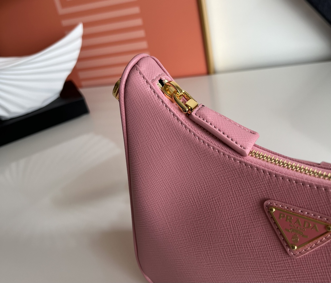 Prada Re-Edition Saffiano leather mini bag Pink 1BC204