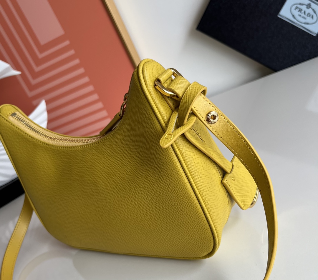 Prada Re-Edition Saffiano leather mini bag Yellow 1BC204