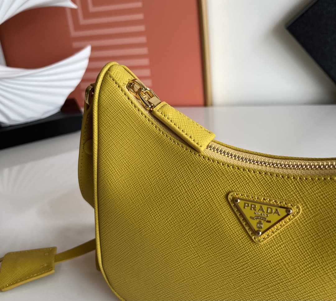 Prada Re-Edition Saffiano leather mini bag Yellow 1BC204