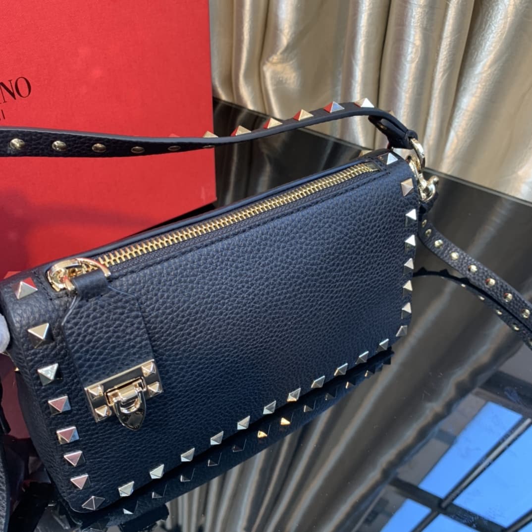 Valentino SMALL ROCKSTUD GRAINY CALFSKIN CROSSBODY BAG VA0012